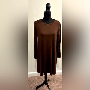 PIKO 1988 Brown 3/4 Swing Tunic Dress with Pockets - Size Medium